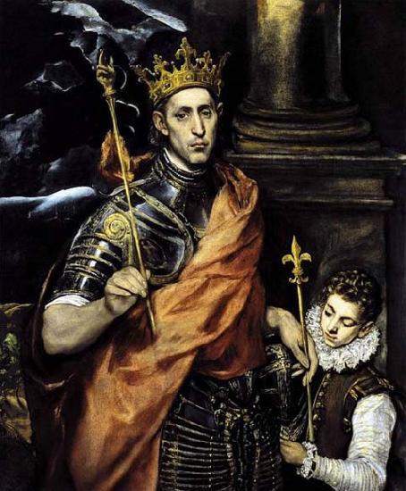 GRECO, El St Louis, King of France, with a Page oil painting image